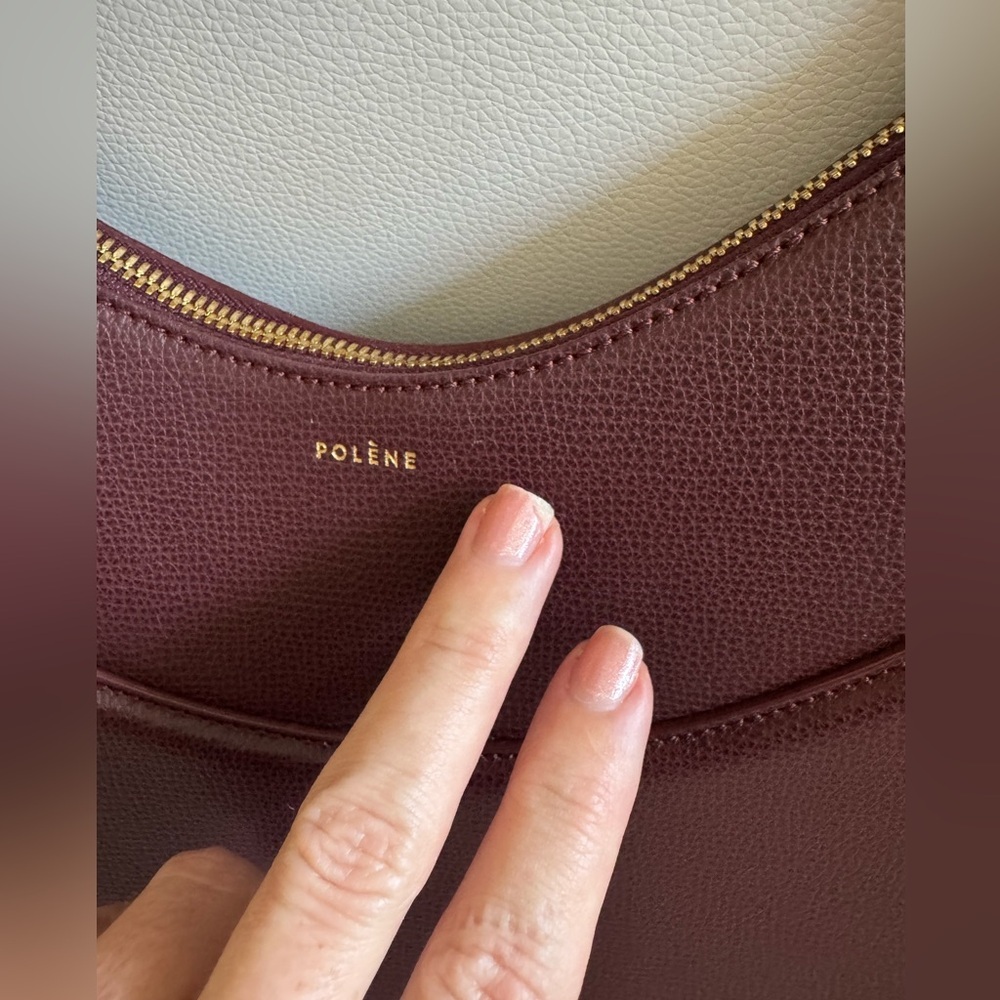 Polene Numero Dix Large Burgundy Sandalwood Leather Shoulder Crossbody Handbag - Picture 8 of 16